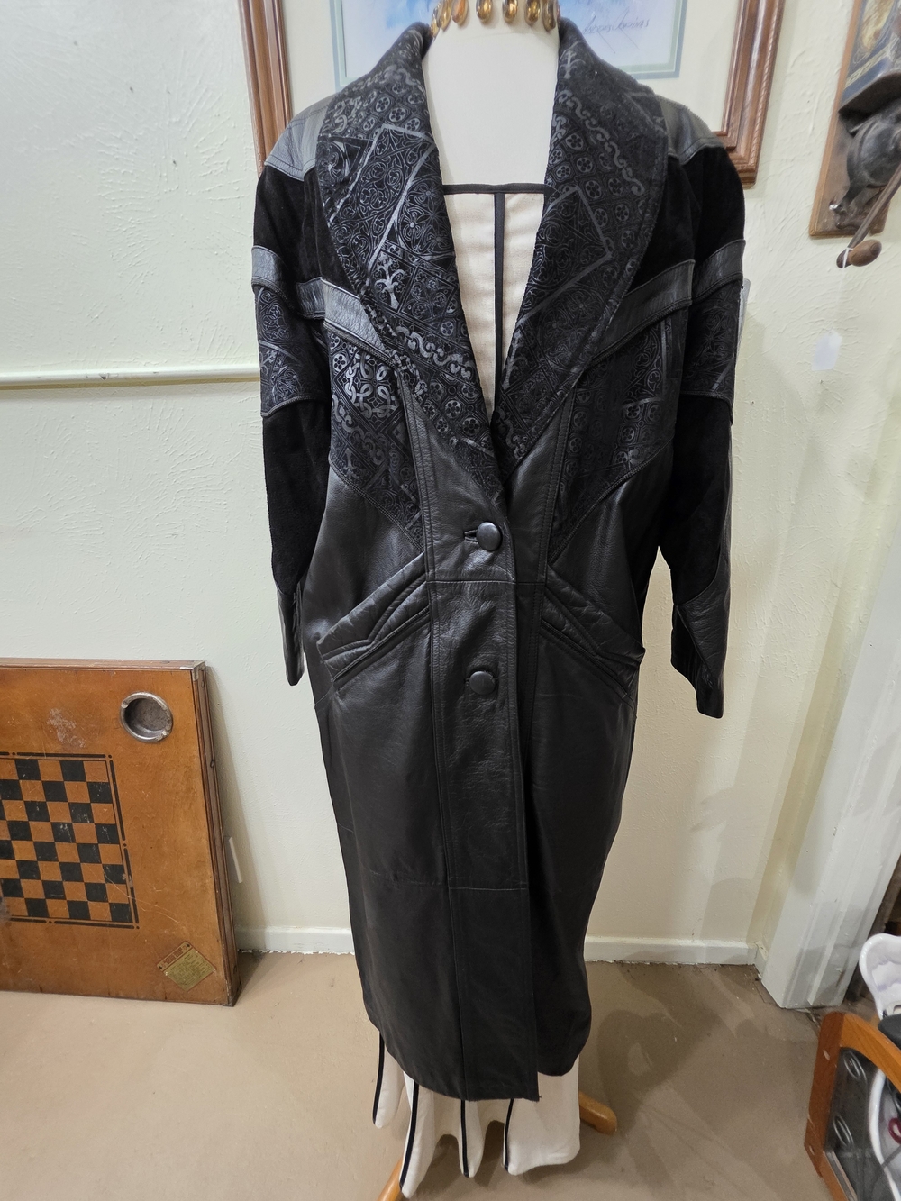 Vintage Leather Trench Coat